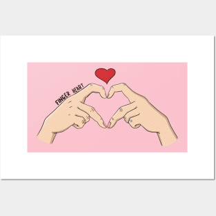 Finger heart Posters and Art